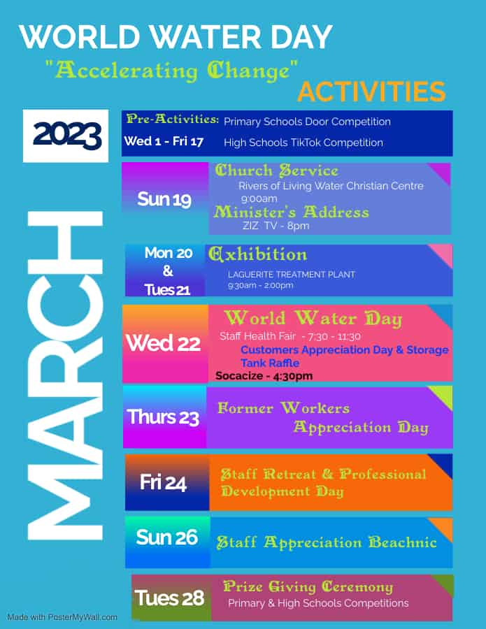 St. Kitts Water Services Department Celebrates World Water Day – MARCH 22, 2023 under the Theme : “Accelerating Change.”